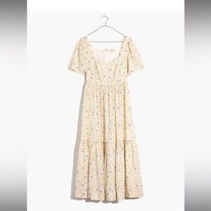 Flutter-Sleeve Tiered Maxi Dress in Folkmagic Floral